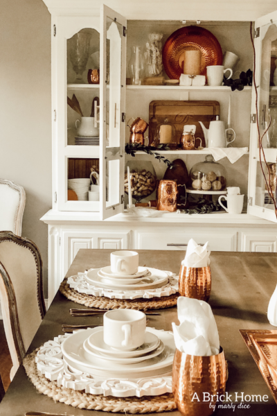 Copper Decor Accents in my Dining Room - Marly Dice