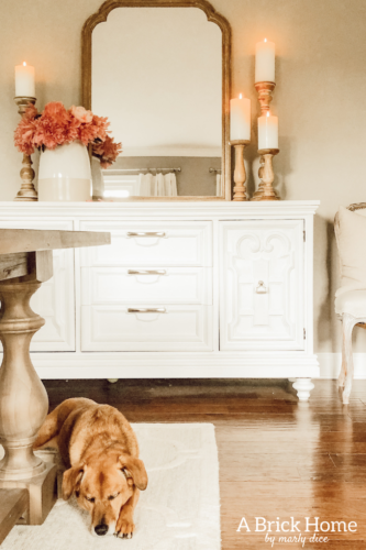 LOVE this simple french country buffet decor in Marly's home! #frenchcountry