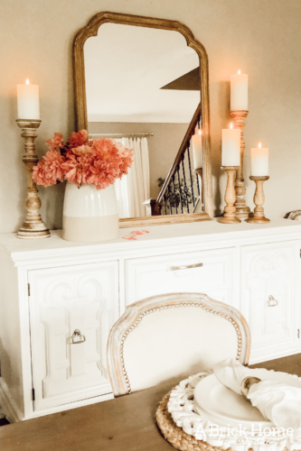 LOVE this simple french country buffet decor in Marly's home! #frenchcountry