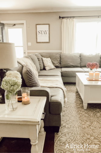This Ashley Furniture sectional review is so honest and tells you EVERYTHING you need to know about it! #fabricsectional #ashleyfurniture #ashleyhomestore