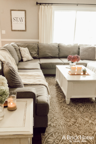 This Ashley Furniture sectional review is so honest and tells you EVERYTHING you need to know about it! #fabricsectional #ashleyfurniture #ashleyhomestore