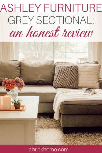 This Ashley Furniture sectional review is so honest and tells you EVERYTHING you need to know about it! #fabricsectional #ashleyfurniture #ashleyhomestore