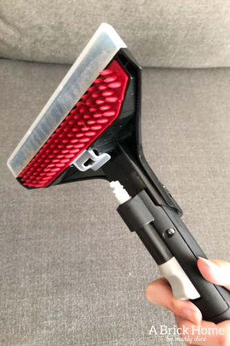 Marly uses THIS method to get stains and smells out her sectional. Learn how to really clean a fabric couch! #cleanafabriccouch #cleanupholstery