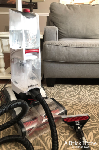 Marly uses THIS method to get stains and smells out her sectional. Learn how to really clean a fabric couch! #cleanafabriccouch #cleanupholstery