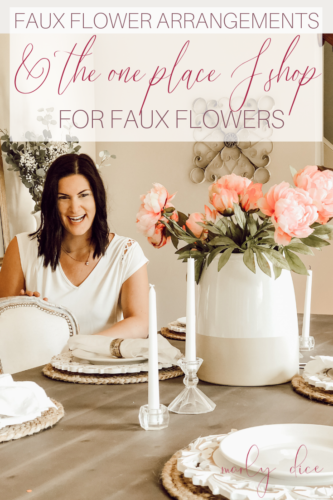 REAL-looking FAUX flower arrangements around Marly's home - they're so pretty! #fauxflowerarrangements
