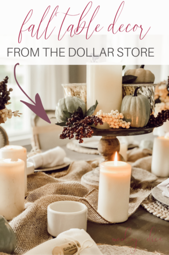 Try this fall table decor on a budget!! #falltabledecor #falltablescape