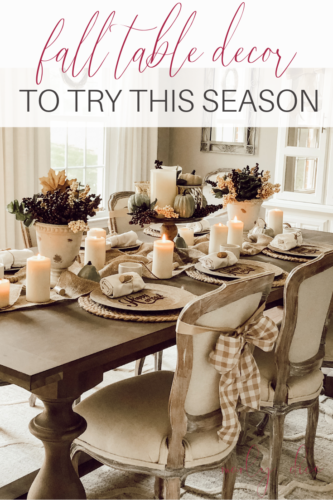 Try this fall table decor on a budget!! #falltabledecor #falltablescape