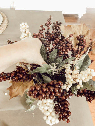 The perfect dollar store craft!! Make this easy Dollar Tree Fall Decor Centerpiece in a few easy steps! #dollartreefalldecor