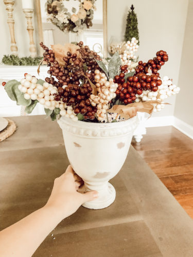 The perfect dollar store craft!! Make this easy Dollar Tree Fall Decor Centerpiece in a few easy steps! #dollartreefalldecor