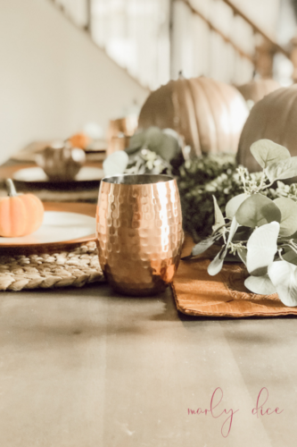 Recreate this rustic fall centerpiece with pumpkins in 5 easy steps! #abrickhome #rustifalldecor