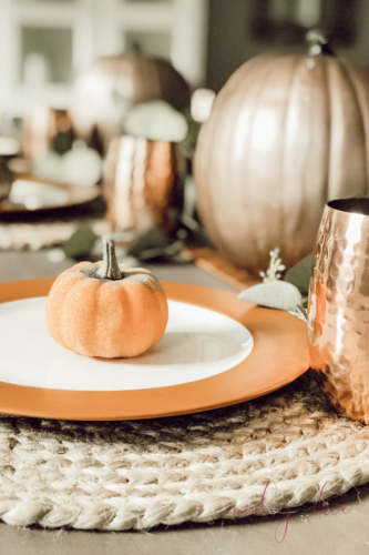 Recreate this rustic fall centerpiece with pumpkins in 5 easy steps! #abrickhome #rustifalldecor