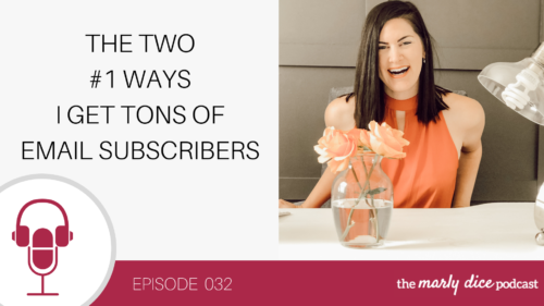 Learn the two ways Marly gains subscribers for her home decor blog! #themarlydicepodcast #bloggingtips #emailmarketing