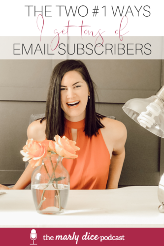 Learn the two ways Marly gains subscribers for her home decor blog! #themarlydicepodcast #bloggingtips #emailmarketing