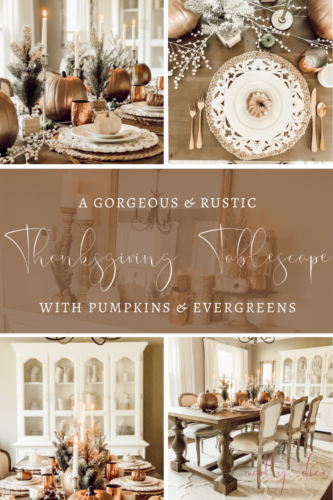 Recreate this magical and rustic Thanksgiving tablescape! #thanksgivingtablecsape #rustictablescape