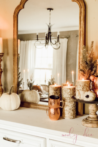 Recreate this magical and rustic Thanksgiving tablescape! #thanksgivingtablecsape #rustictablescape