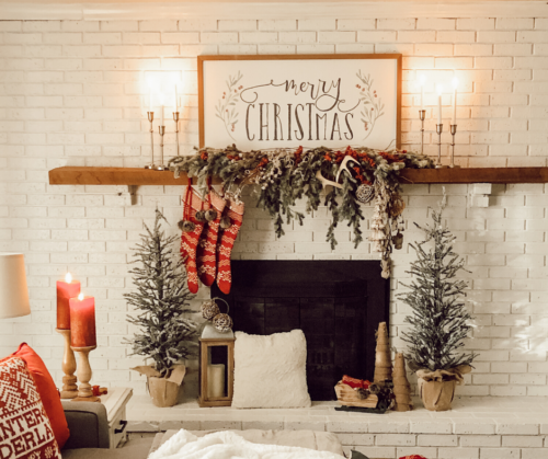 Rustic Christmas Mantel