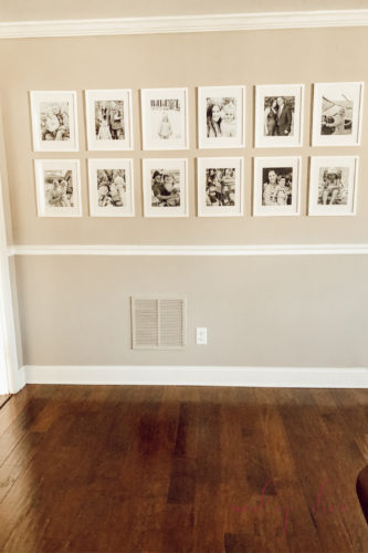 Make an even gallery wall the EASY way! These tricks & tips are genius!! #gallerywall #gallerywallideas