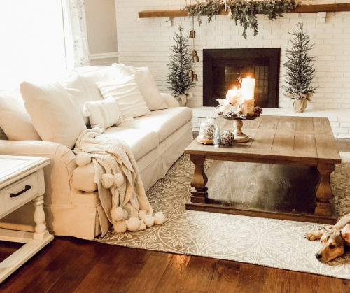 Loving this baluster coffee table in my French country living room