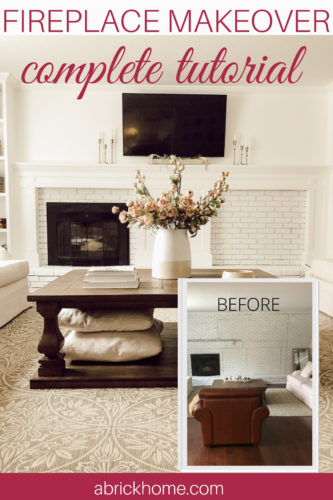 See how they fixed an off center fireplace in this gorgeous DIY fireplace makeover! #diyfireplacemakeover #offcenterfireplace #diyfireplacemantel