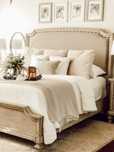 Learn how to style a bed beautifully, just like the professionals do! This guide will walk you through exactly what you need and how to do it! #styleabed #bedroomdecor