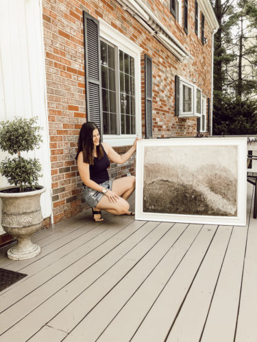 This textured DIY wall art is so easy to do!! See how she made texture over top an old painting and completely revamped it! #diywallart #diypainting