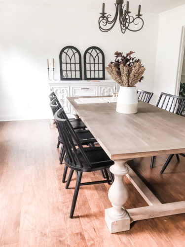 Check out this dining room progress to create a more modern dining room. I love the new dining room chairs! #diningroom