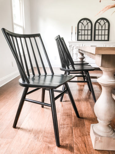 Check out this dining room progress to create a more modern dining room. I love the new dining room chairs! #diningroom