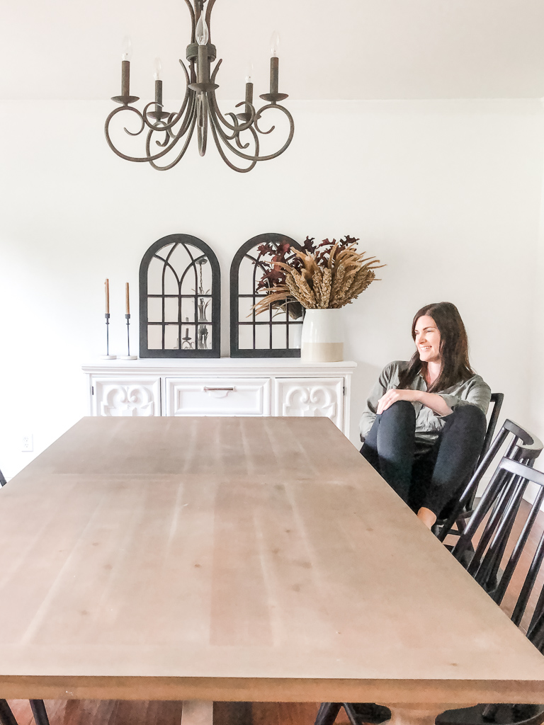 Check out this dining room progress to create a more modern dining room. I love the new dining room chairs! #diningroom