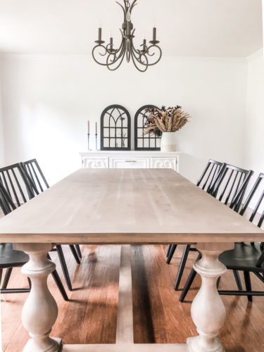 Check out this dining room progress to create a more modern dining room. I love the new dining room chairs! #diningroom