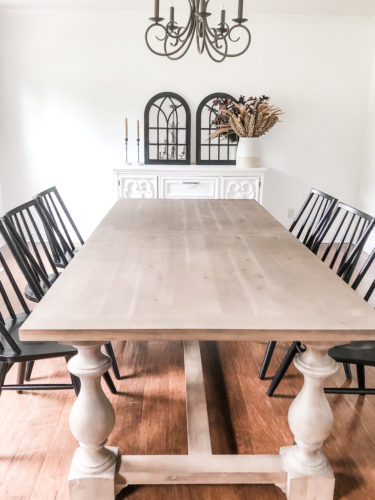 Check out this dining room progress to create a more modern dining room. I love the new dining room chairs! #diningroom