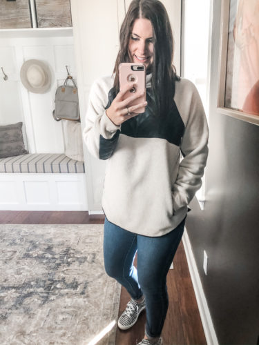 Friday faves!! Loving this cozy asymmetrical fleece!