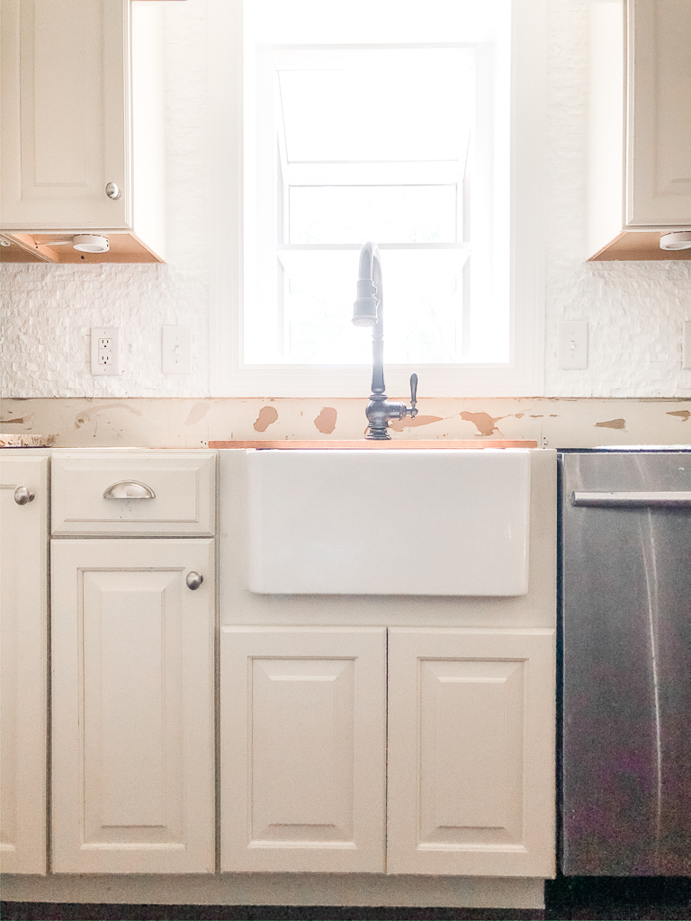 Farmhouse sink addition: How we installed it + learnings along the way