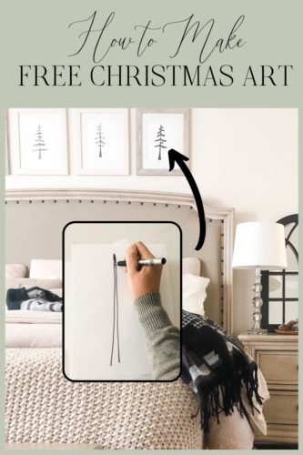 These rustic Christmas trees make the perfect DIY Christmas decorations - and you probably already have the two items you need to make them! #diychristmasdecorations #christmasart #wallart #rusticchristmas