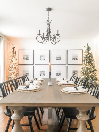 Learn how to get a high end look with a custom gallery wall! You'll learn how to decorate a large wall the easy way! #decoratealargewall #gallerywall