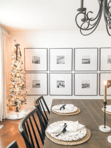 Learn how to get a high end look with a custom gallery wall! You'll learn how to decorate a large wall the easy way! #decoratealargewall #gallerywall