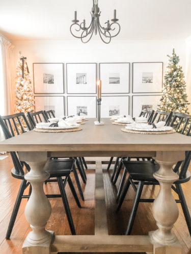 Learn how to get a high end look with a custom gallery wall! You'll learn how to decorate a large wall the easy way! #decoratealargewall #gallerywall