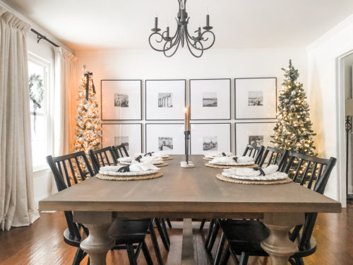 Learn how to get a high end look with a custom gallery wall! You'll learn how to decorate a large wall the easy way! #decoratealargewall #gallerywall