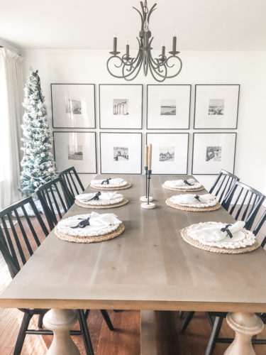 Learn how to get a high end look with a custom gallery wall! You'll learn how to decorate a large wall the easy way! #decoratealargewall #gallerywall
