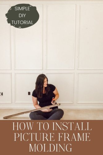 Learn how to install picture frame molding for an accent wall! Measuring tips, spacing, tools you'll need & more. #pictureframemolding #howtoinstallmolding #accentwall #pictureframemoldingaccentwall