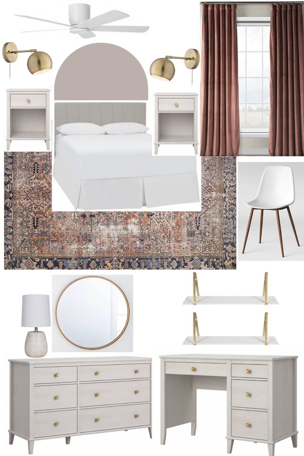 Get girls bedroom ideas using this mood board! These bedroom ideas for girls are budget-friendly! #girlsbedroomideas