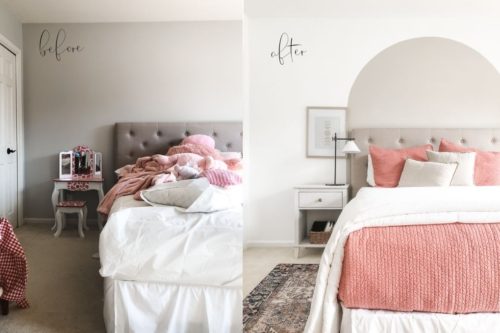 Blush bedroom makeover! Get beautiful girls bedroom ideas for a young girl. #girlsbedroomideas #blushbedroom #girlsbedroommakeover #pinkbedroom