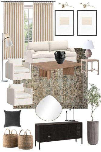 Beautiful French country modern living room ideas - plus budget-friendly accent chairs #modernlivingroom #frenchcountrylivingroom
