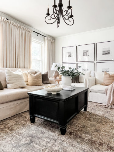 Black and white living room, neutral living room, sophisticated living room #neutrallivingroom #sophisticatedlivingroom