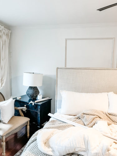 Learn how to install DIY wall moulding AKA picture frame moulding in this step-by-step process, which includes video! #diywallmoulding #pictureframemoulding