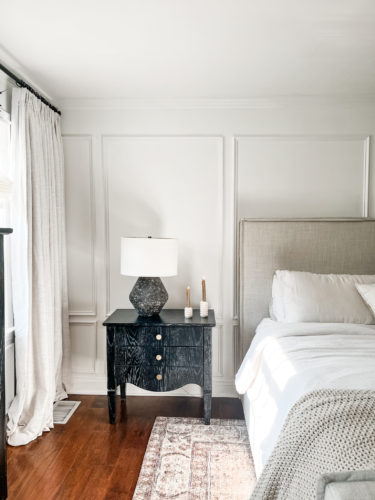 Learn how to install DIY wall moulding AKA picture frame moulding in this step-by-step process, which includes video! #diywallmoulding #pictureframemoulding