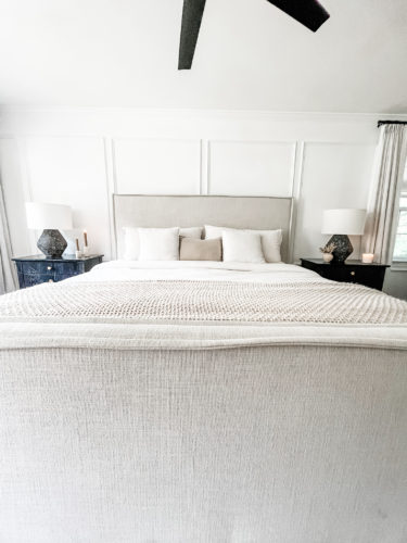 Learn how to install DIY wall moulding AKA picture frame moulding in this step-by-step process, which includes video! #diywallmoulding #pictureframemoulding