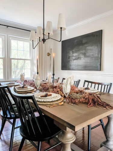 Fall dining room tablescape