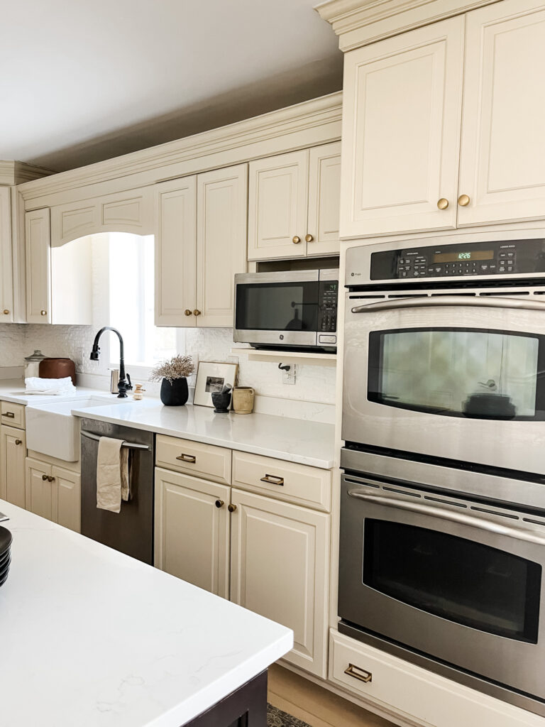 Gold Hardware In Our Cream Kitchen Plus More Updates Marly Dice   IMG 9385 768x1024 