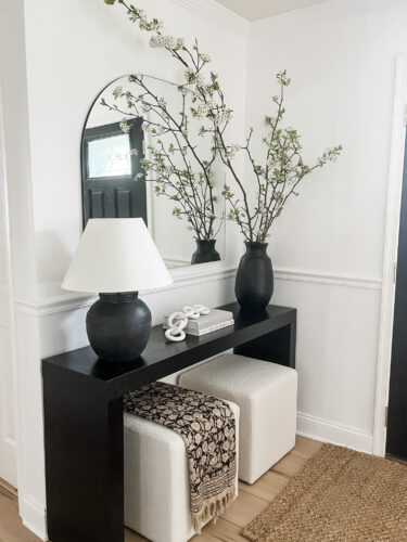 Free and simple way to style your console table with spring decor