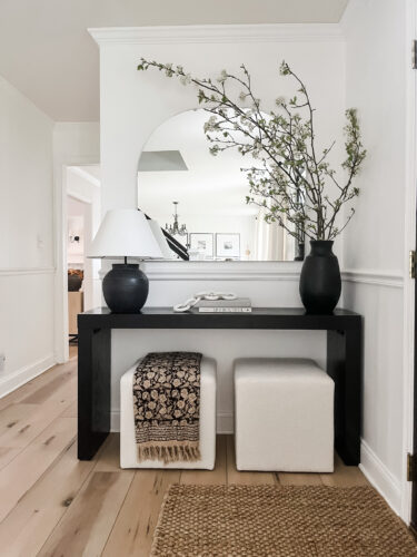 Free and simple way to style your console table with spring decor